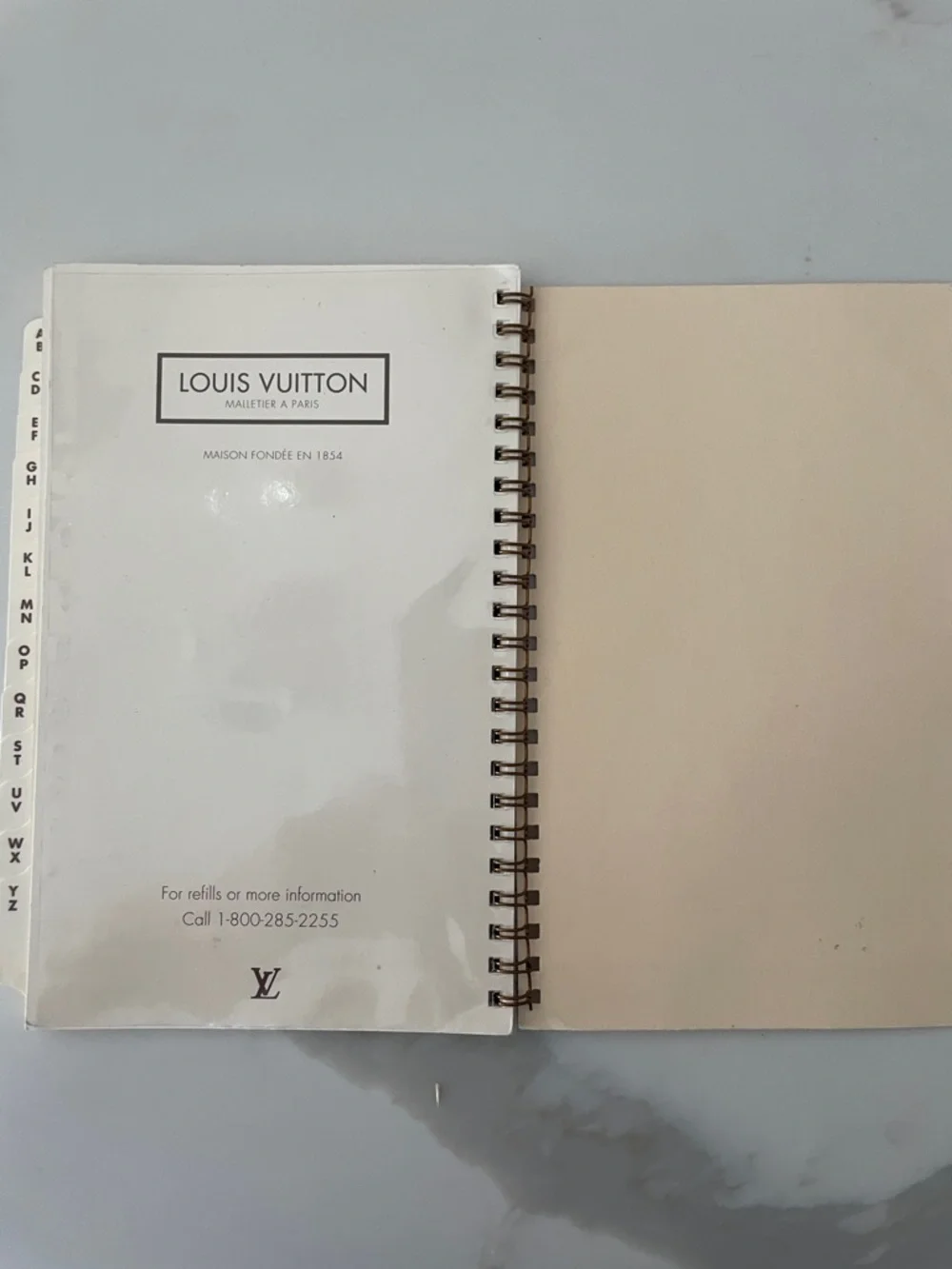 Louis Vuitton Cream Spiral Address/Phone # Notebook with Alphabet Tabs - Picture 4 of 4